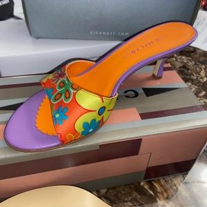 Retro Floral Multi Color High Heel Sandals